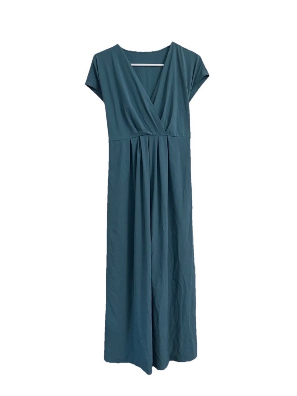 Halara Dress NWT M Breezeful Short Sleeve Pockets Tie Back Quick Dry Stone Blue